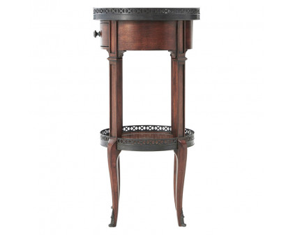 Theodore Alexander Walnut Circle Accent Table