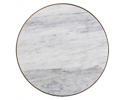 Theodore Alexander Gennaro Accent Table - Brushed Pyrite/White Marble