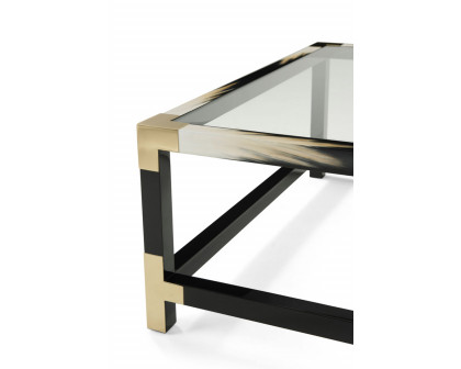 Theodore Alexander Cutting Edge Square Cocktail Table - Faux Horn