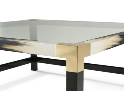 Theodore Alexander Cutting Edge Square Cocktail Table - Faux Horn