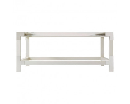 Theodore Alexander Cutting Edge Square Cocktail Table - Longhorn White