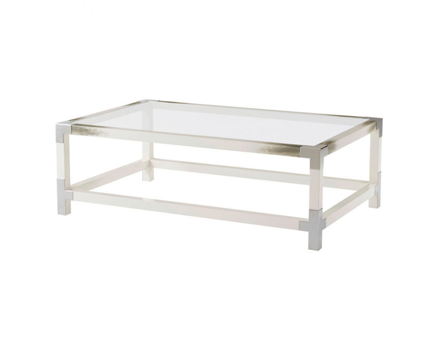 Theodore Alexander Cutting Edge Rectangular Cocktail Table - Longhorn White