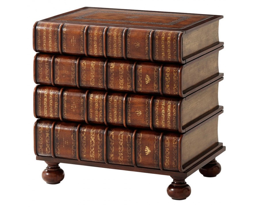 Theodore Alexander - Hand Carved And Gilt Faux Book Nightstand