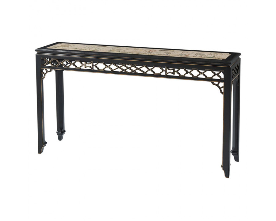 Theodore Alexander Long Hall Chinoiserie Console Table