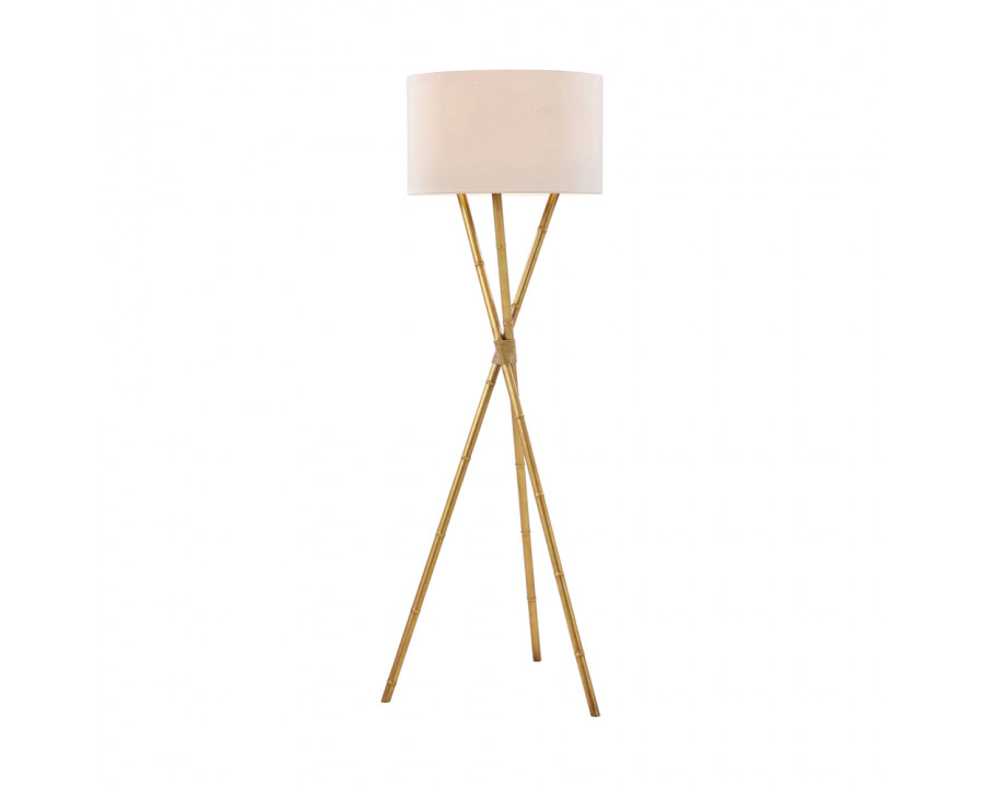 Theodore Alexander Kesden Trio Floor Lamp - Brass Bamboo