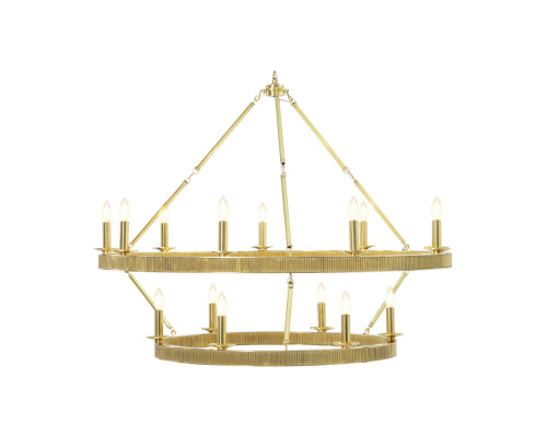 Theodore Alexander Simon Grande Stack Round Chandelier - Polished Brass