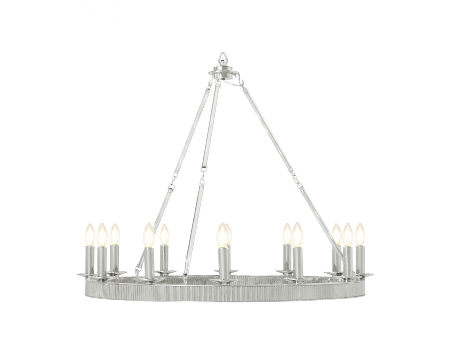 Theodore Alexander Simon Grande Round Chandelier - Nickel Plated