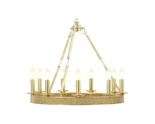 Theodore Alexander Simon Media Round Chandelier - Polished Brass