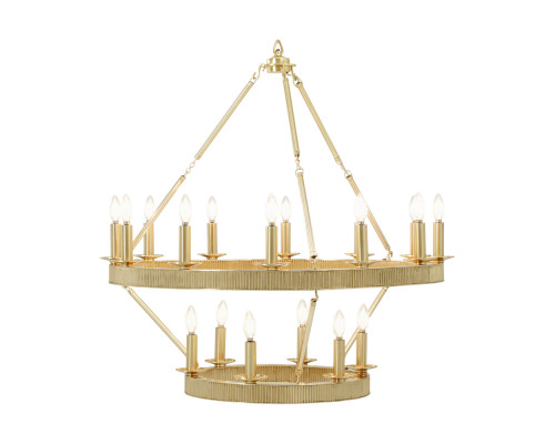 Theodore Alexander Simon Media Stack Round Chandelier - Polished Brass