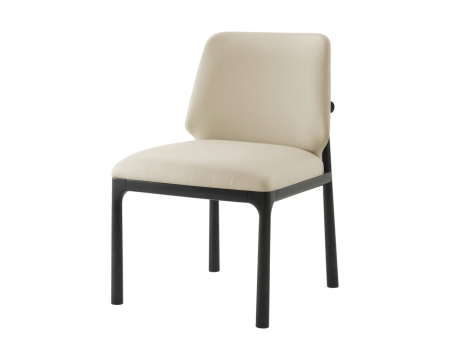 Theodore Alexander Kesden Dining Side Chair - Silent Black, Leather