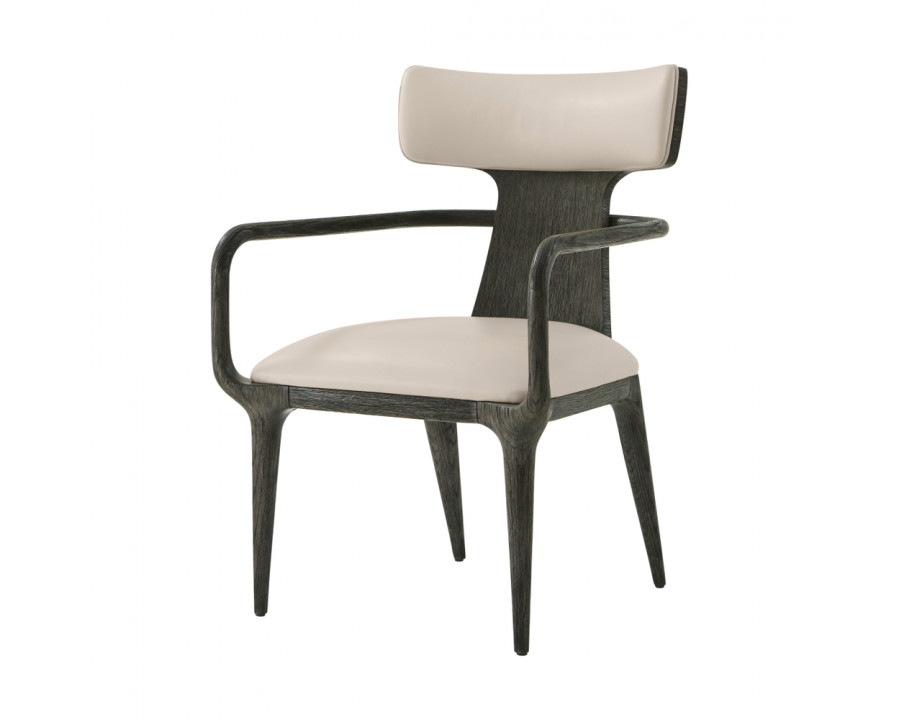 Theodore Alexander Repose Upholstered Dining Armchair - Charcoal Oak