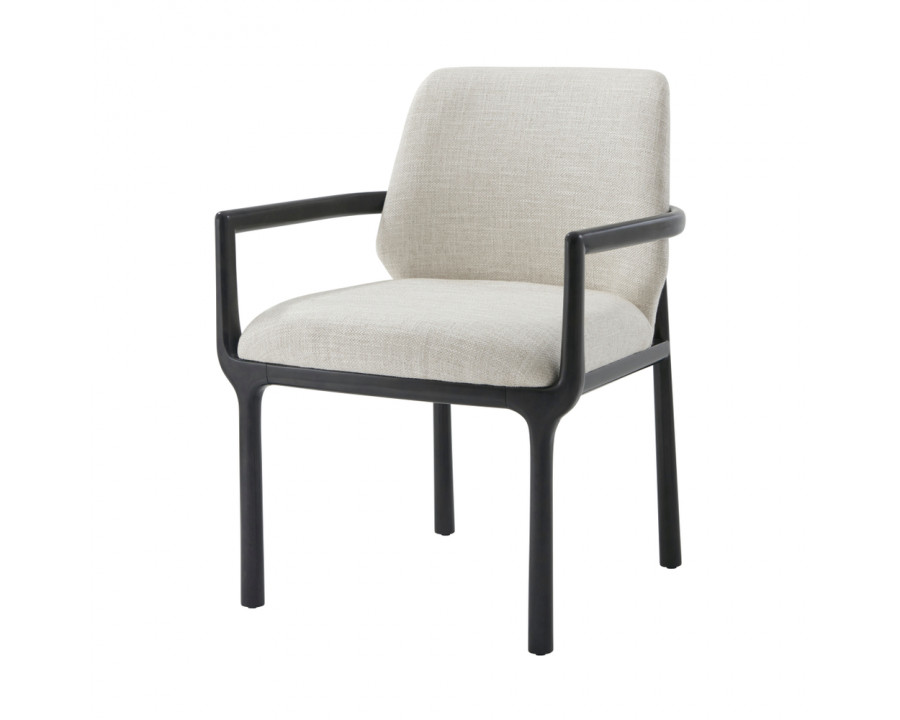 Theodore Alexander Kesden Dining Armchair - Silent Black, Fabric