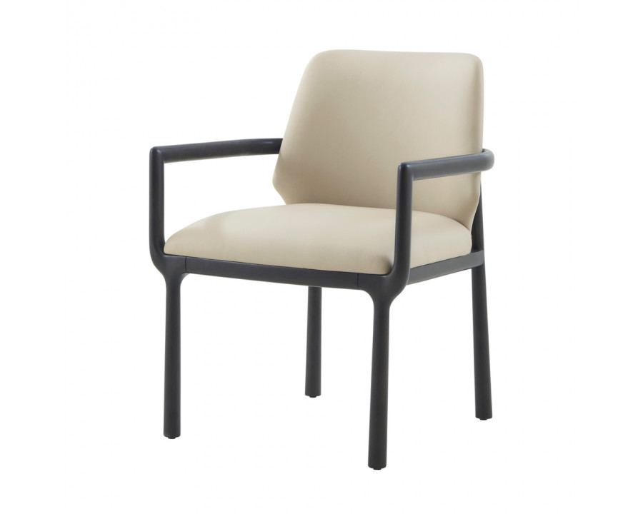 Theodore Alexander Kesden Dining Armchair - Silent Black, Leather