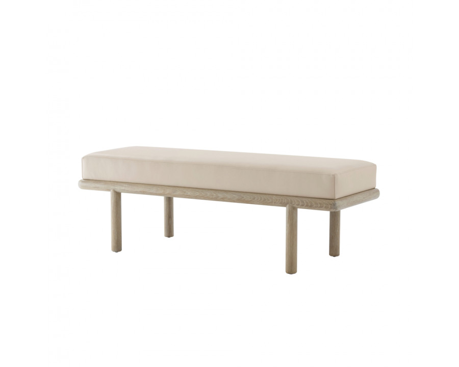 Theodore Alexander - Repose Upholstered End Of Bed Bench in Gray Oak