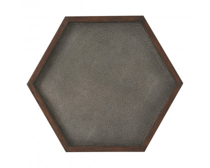 Theodore Alexander Radium Hexagonal Accent Table - Tempest Shagreen