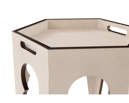 Theodore Alexander Radium Hexagonal Accent Table - Overcast Shagreen