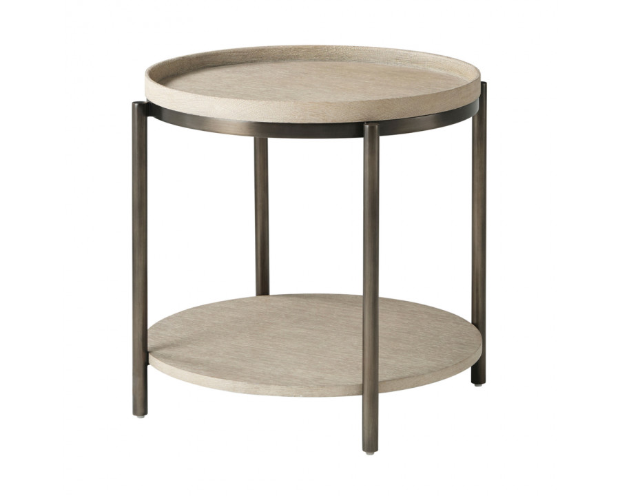 Theodore Alexander Repose Large Round Side Table - Gray Oak