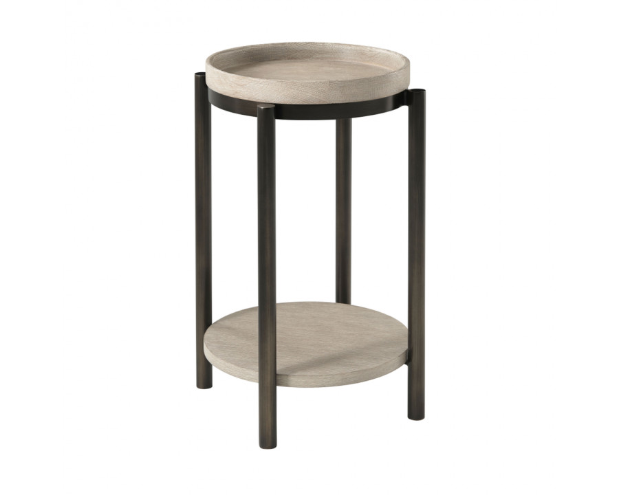 Theodore Alexander Repose Small Round Side Table - Gray Oak