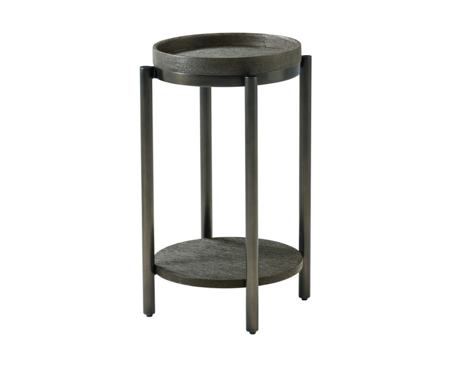 Theodore Alexander Repose Small Round Side Table - Charcoal Oak