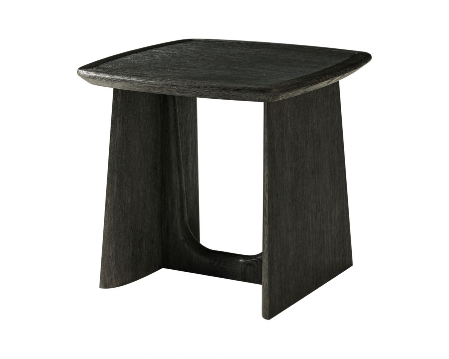 Theodore Alexander Repose Wooden Square Side Table - Charcoal Oak