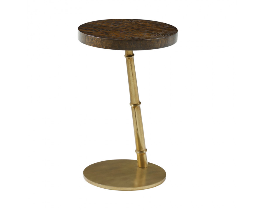 Theodore Alexander Kesden Accent Table - Pyramid Brown/Satin Brass