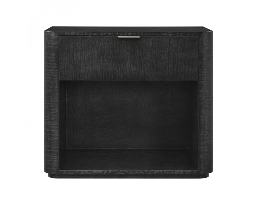 Theodore Alexander Kesden 1-Drawer Nightstand - Silent Black/Kesden Brass