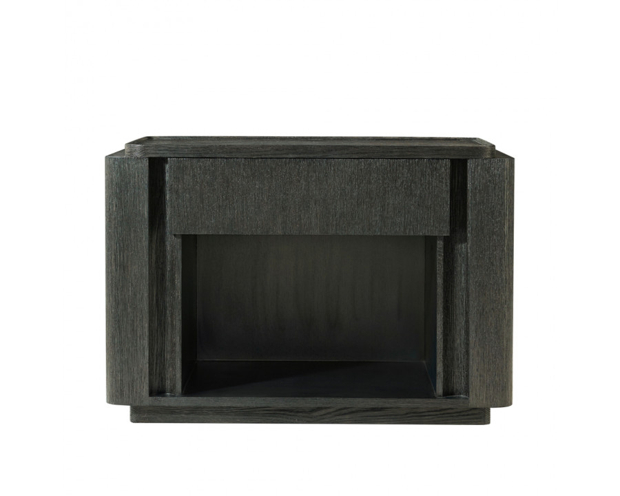 Theodore Alexander Repose Open 1-Drawer Nightstand - Charcoal Oak