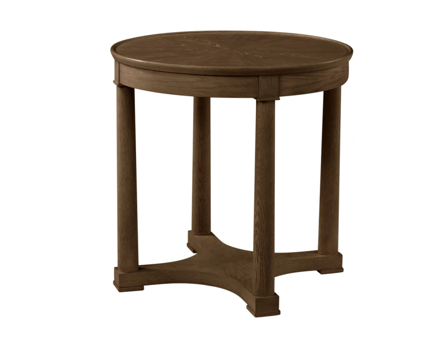 Theodore Alexander Surrey Round Side Table - Brownstone