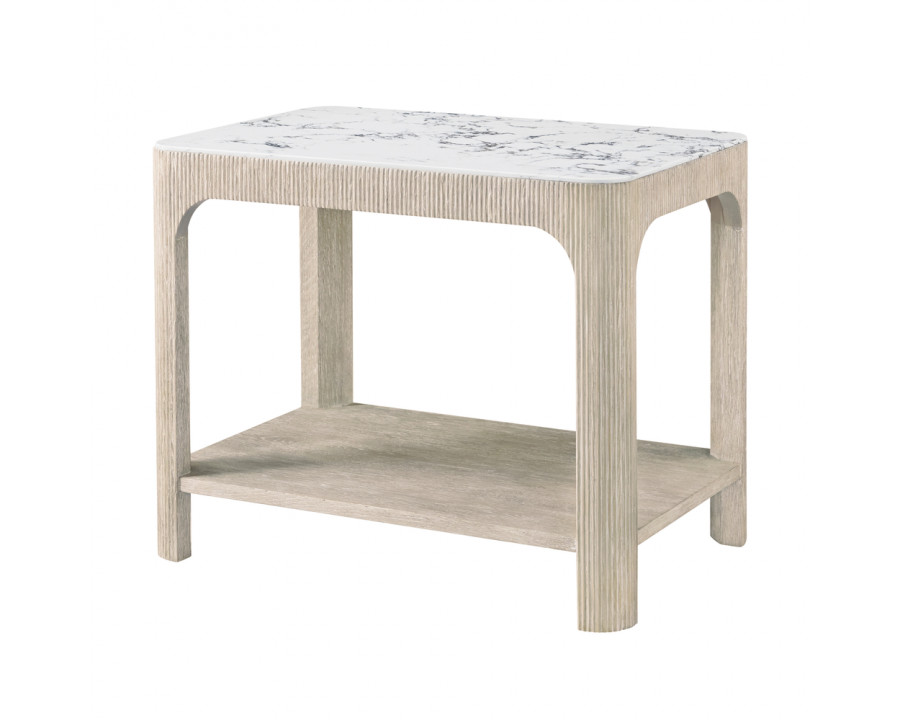 Theodore Alexander Horizon Rectangular Quartz Side Table