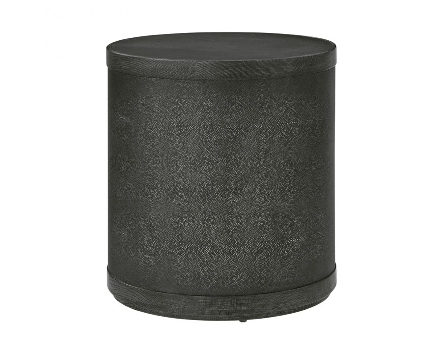 Theodore Alexander - Maxwell Drum Side Table in Obsidian On Oak/Shagreen