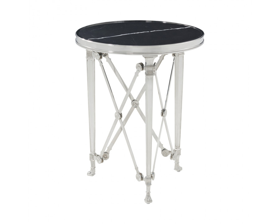 Theodore Alexander Spencer London Round Nickel Side Table