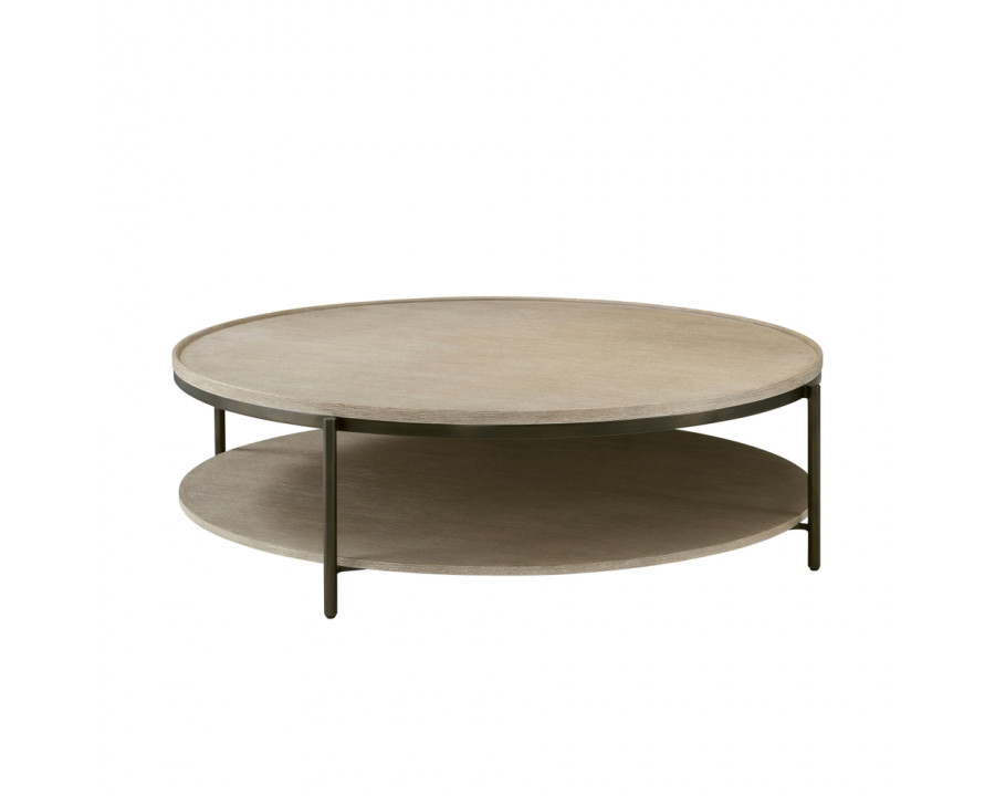 Theodore Alexander Repose Round Coffee Table - Gray Oak