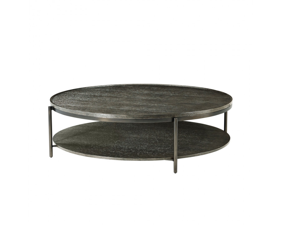 Theodore Alexander Repose Round Coffee Table - Charcoal Oak