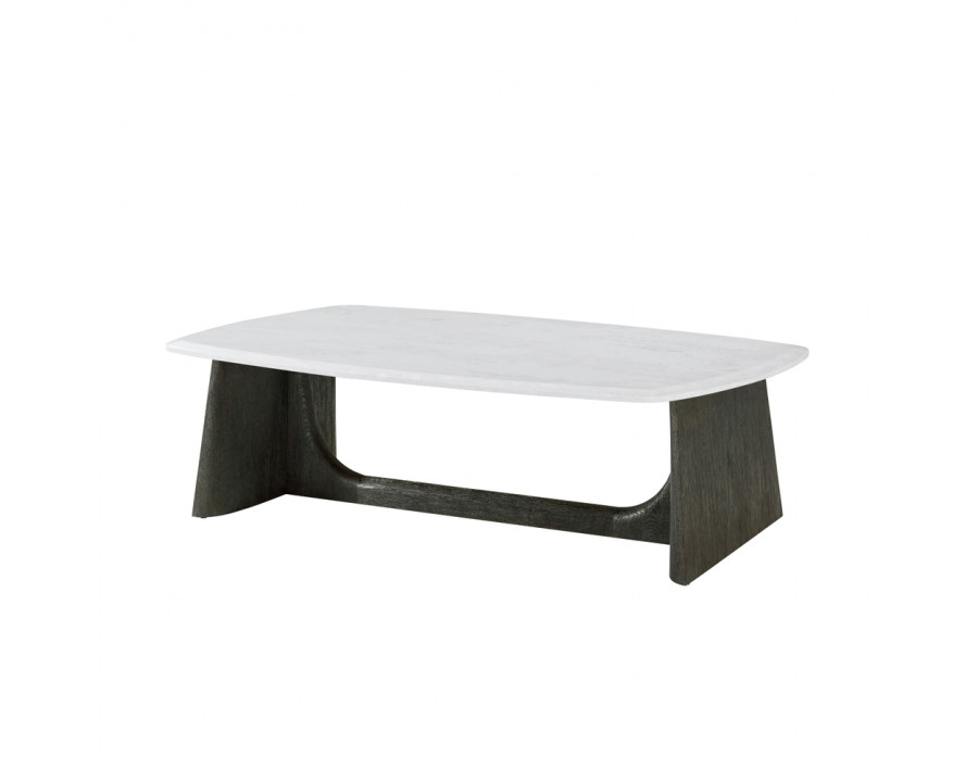 Theodore Alexander Repose Wooden Quartz Top Coffee Table - Charcoal Oak