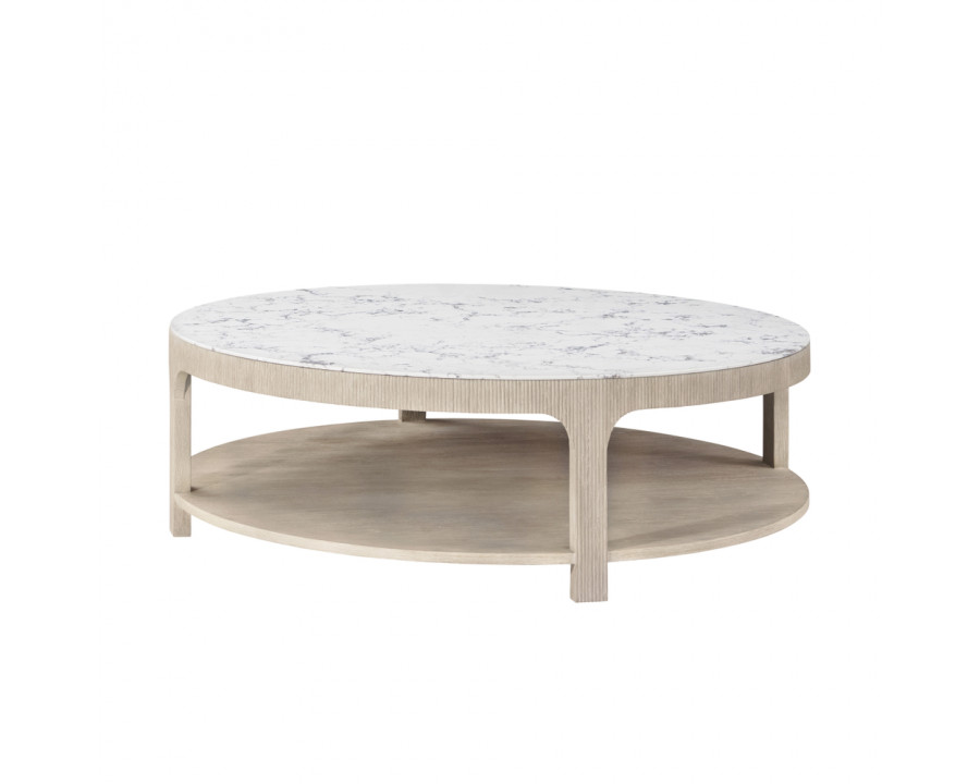 Theodore Alexander Horizon Round Quartz Cocktail Table