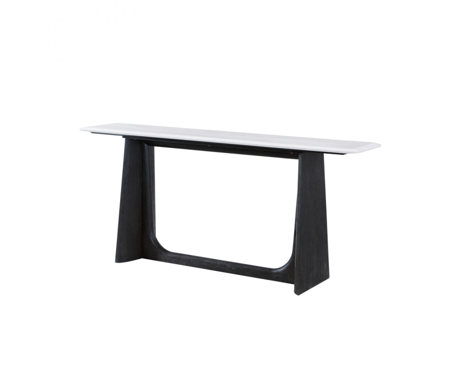 Theodore Alexander Repose Wooden Quartz Top Console Table - Charcoal Oak