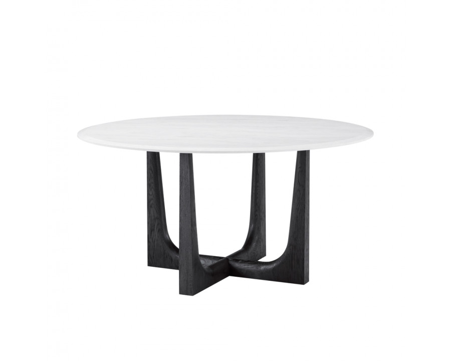 Theodore Alexander Repose Quartz Top Round Dining Table - Charcoal Oak