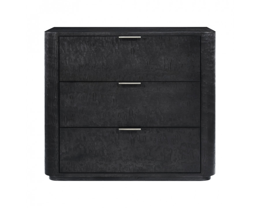 Theodore Alexander Kesden 3-Drawer Nightstand - Silent Black/Kesden Brass