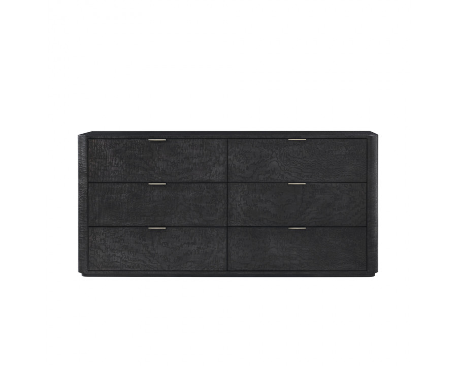 Theodore Alexander Kesden 6-Drawer Dresser - Silent Black/Kesden Brass