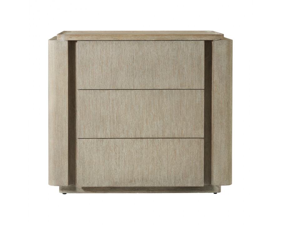 Theodore Alexander Repose Closed 3-Drawer Nightstand - Gray Oak