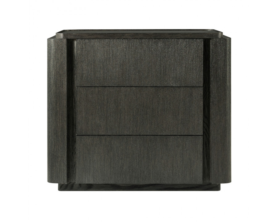 Theodore Alexander Repose Closed 3-Drawer Nightstand - Charcoal Oak