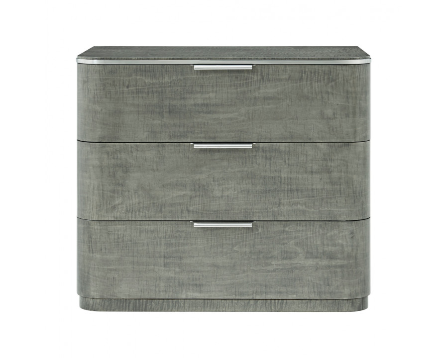 Theodore Alexander Hudson 3-Drawer Nightstand - Pebble Gray