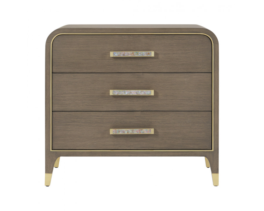 Theodore Alexander Judith Leiber 3-Drawer Nightstand - Mink