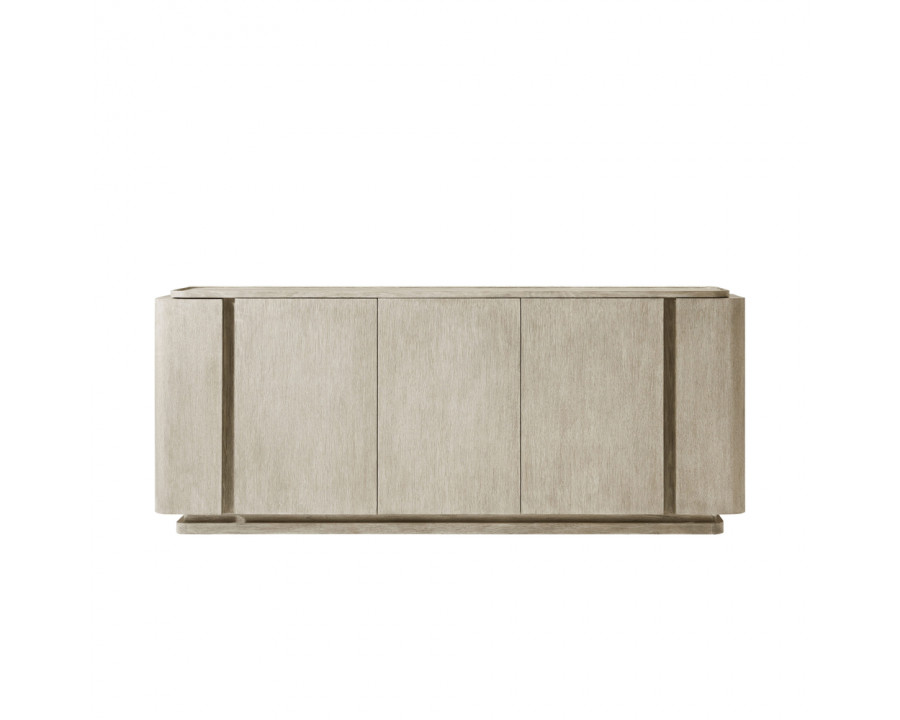 Theodore Alexander Repose Panel Triple-Door Sideboard - Gray Oak