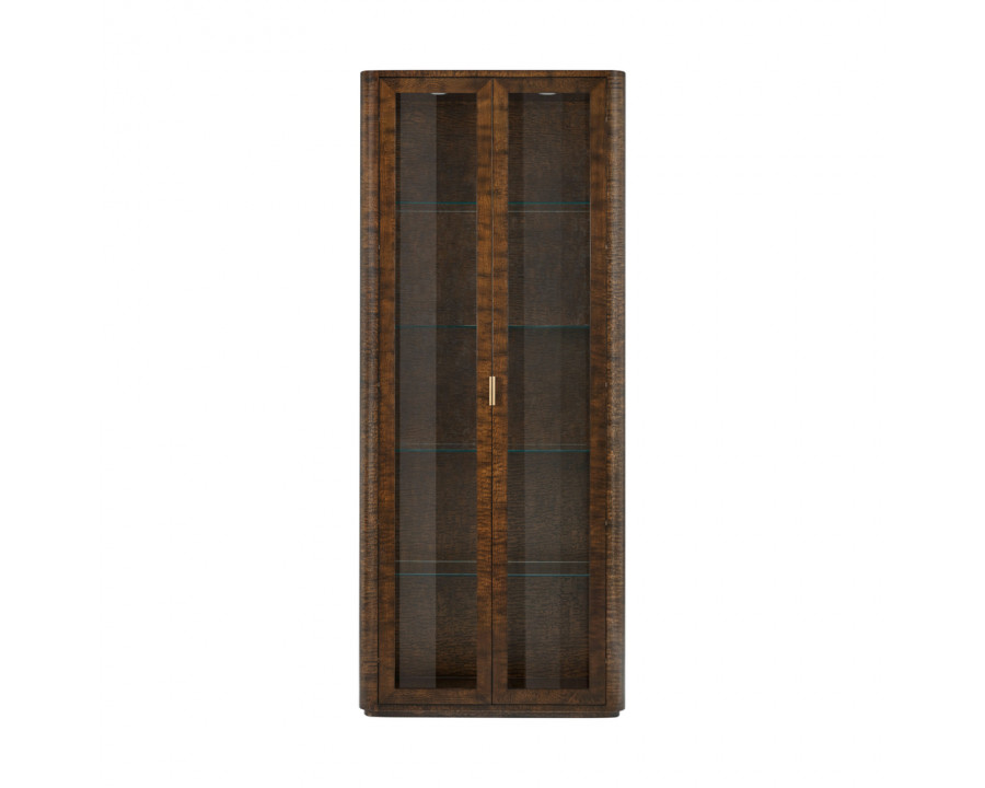 Theodore Alexander Kesden Curio Cabinet - Pyramid Brown/Satin Brass