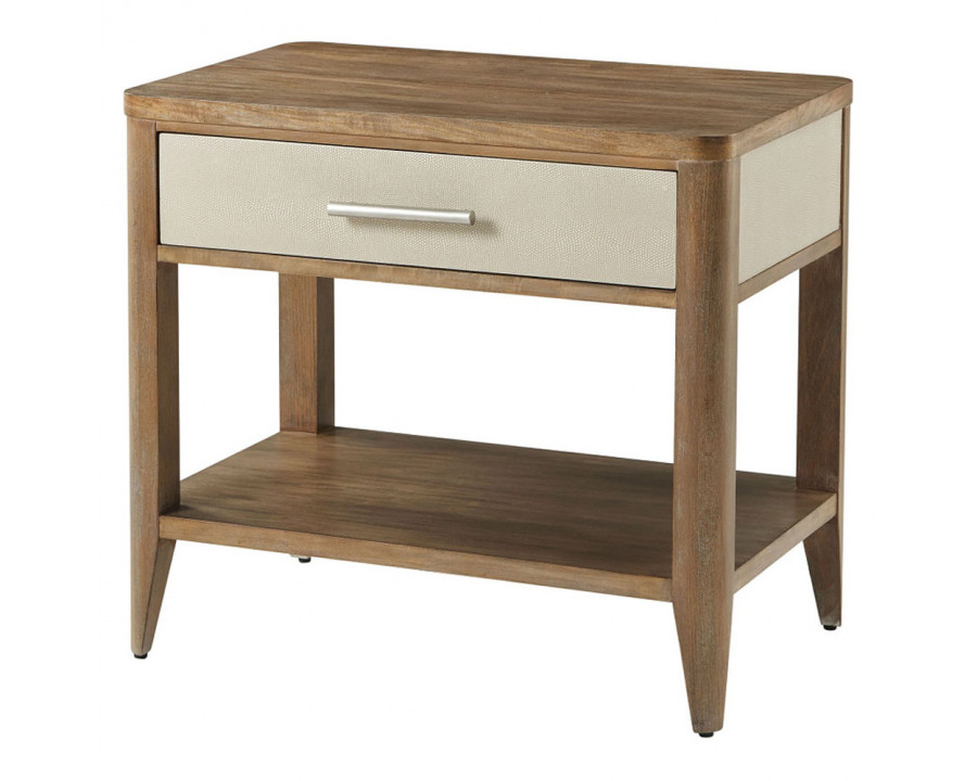 Theodore Alexander York Large Bed Side Table - Mangrove/Nickel