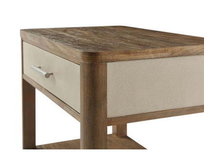 Theodore Alexander York Large Bed Side Table - Mangrove/Nickel