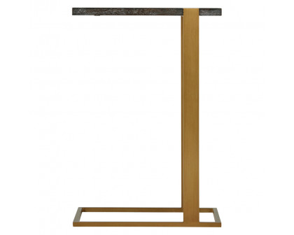 Theodore Alexander Bishop Cantilever Accent Table - Rowan/Brass