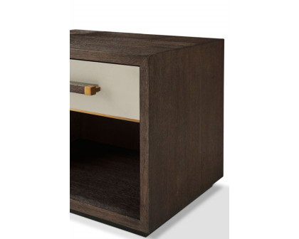 Theodore Alexander Lowan Nightstand - Cardamon/Brass