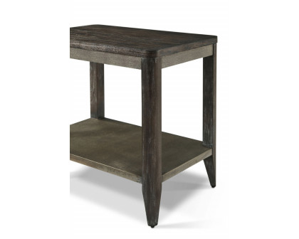 Theodore Alexander Riley Side Table - Rowan Finish/Komodo Leather